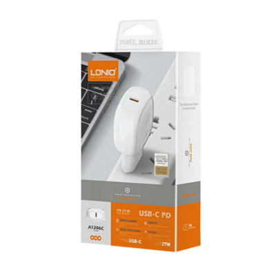 شارژر دیواری LDNIO الدینیو 27w مدل A1206 به همراه کابل  تایپ سی