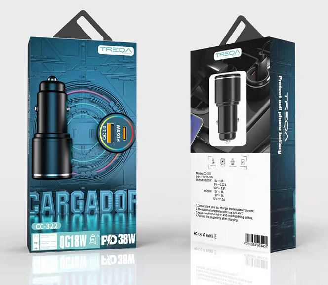 شارژر فندکی فست ترکا TREQA مدل CC-322